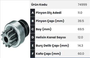 Marş Dişlisi 11diş Erkunt Traktör Fm74999 |