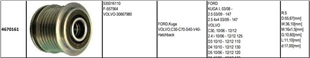 Alt.kasnağı 5KAN Volvo C30 06-12, C70 06-12, S40 Ii 11- 2.4, D3, D4, D5, Ford Kuga 535016110 | GMP 4670161