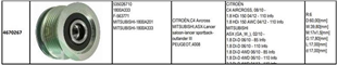 Alt.kasnağı 6KAN Citroen C4 Mitsubishi Lancer Peugeot Pejo 4008 | GMP 4670267