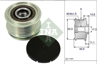 Alt.kasnağı 6KAN Audi Ford Seat Vw Caddy 1.9 55472-227628 Gates OAP7013 0124325003 | INA 535001210