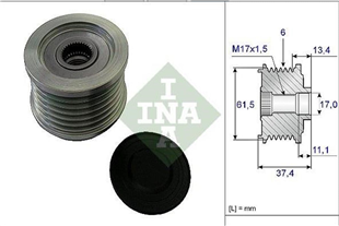 Alt.kasnağı 6KAN Fiat Doblo Brava Punto Alfa Romeo 1.9 JTD F-230866.11*65*38*6-55877 | INA 535002310