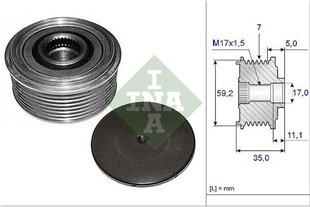 Alt.kasnağı 7KAN Ford Transit V184 237045- 535008710 | INA 535008710