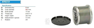 Alt.kasnağı 8KAN Mercedes X164 09-12 W211 06-08 W221 09-13 W164 09-11 | INA 535011910