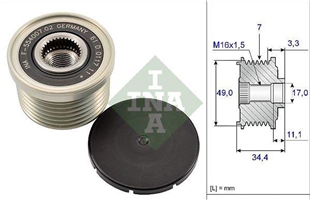 Alt.kasnağı 7KAN Bmw E81-E87 3 Seri (F.554007.2-3) | INA 535016410