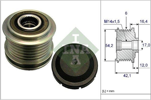 Alt.kasnağı 6KAN Focus Fiesta Volvo Fiat Doblo Egea 500 568861 1042119830 52067422 | INA 535018110