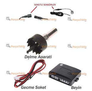 Park Sensörü Sesli İkazlı Siyah Sensörlü E20 | INWELLS 026001
