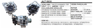 Alternatör 12v 120ah Hyundaı Elentra Tuscon Santafe Wınalt2700 | Ithal T8930