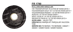 Rediktör Plastiği 56DİŞ Vw T6 T15 Golf 7 Passat Vw Transporter 1,6 14-A3-SEAT III 13- TS18E | ITH FR1790