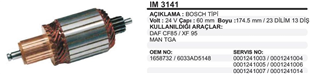 Marş Kollektörü 24V Scania Mercedes Actros Ym 60X174X13.2142 | ITH IM3141