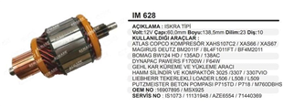 Marş Kollektörü 12V 10DİŞ Iskra Tip Deutz Ag Atlas Copco Atlas Copco Deutz Jenerator Kar Küreme Beton Pompa Jeneratör | ITH IM654