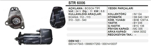 Marş Motoru 24v 11diş Scanıa 112 113 Alfkb Uzun | Ith Str6006