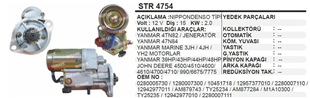 Marş Motoru 12v 15diş Yanmar Marin Jenaratör Johnder Erkunt Yanmar Johonder | Ith Strumm3236