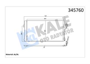 Klima Radyatörü Mercedes Vito (çift Civatalı) Yerine-kapo6398350070+470h Viano Viano 42020143 6398350270 940178 | Kale 345760
