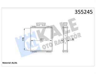 Kalorifer Radyatörü Brazıng Volkswagen Polo 1.2 Tsı-1.4 Tdı-1.4 Tsı 2009-/ Audı A1 1.4 Tfsı 2010-/ Seat Ibıza Iv 1.4 Tdı 2002-2 | Kale 355245