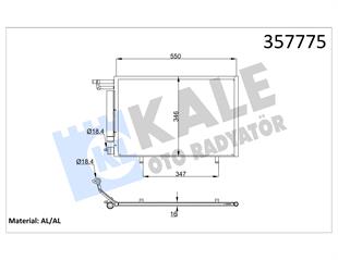 Klima Radyatörü Ford Fıesta Vı 1.4 Tdcı 2008-2012 Fiesta (üst Çıkış 22.5mm) | Kale 357775