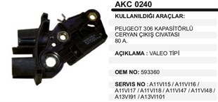 Kapasitör 80ah Peugeot 205 206 306 Partner Akc0240 | Ith Akc0240