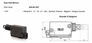 Kapı Kilit Motoru R9.r11 Elo 209401001 | Elo 209401001