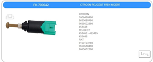 Fren Müşürü Cıtroen Peugeot Fıat 2003-2018 4 Pın | Klf Fh700042