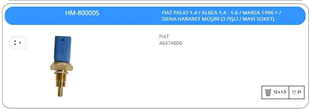 Hararet Müşürü Fıat Palıo 1.4 Albea 1.4 Marea | Klf Hm800005