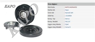 Klima Kompresör Kasnak Seti 5pk 110mm Opel Corsa D Denso Tipi | Kapo Kasnak92
