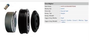 Klima Kompresör Kasnak Seti 6pk 105mm Opel Astra G Combo Corsa C Meriva Tigra Zafira | Kapo Kasnak8070040