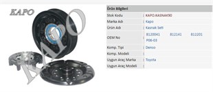 Klima Kompresör Kasnak Seti 6pk 125mm Toyota Auris Avensis Denso | Kapo Kasnak90