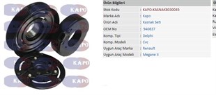 Klima Kompresör Kasnak Seti 6pk 125mm Renault Megane Iı Scenic | Kapo Kasnak8030045