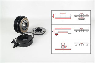 Klima Kompresör Kasnak Seti 6pk Mercedes 210 Kasa Komple Set | Kasnak Pu115s