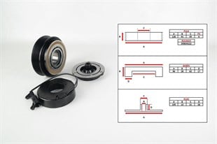 Klima Kompresör Kasnak Seti 6pk Mercedes 210 Kasa Komple Set | Kasnak Pu115s