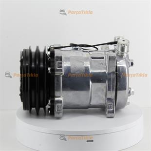 Klima Kompresörü 12v 2pk V Kayış 5h14 Üstten Çıkış İnce Kalın Kasnak Çapı : 132mm 42010112 | Lidpart K6626