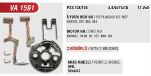 Kömür Yuvası 12v Opel Renault Valeo Tip | Mega Va1591