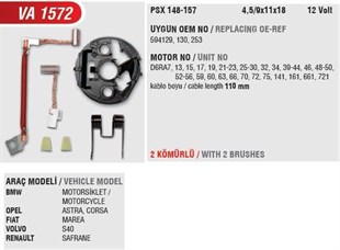 Kömür Yuvası 12v (uzun Kablolu) Opel Renault Opel Astra Corsa Fıat Marea Volvo S4 Renault | Mega Va1572