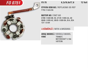 Kömür Yuvası Ford Transit V184 Volvo S60 Motocraft Tıpı Motograf Tıp Ford Transıt V184 | Mega Fo0751