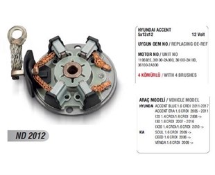 Kömür Yuvası Hyundai Era Getz Elentra Era İ20 İ30 Getz Kıa Ceed Rio Bhm-6105 Bhm6105 | Mega Nd2012