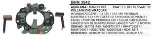 Kömür Yuvası Hyundai Suzuki Mazda 4 Kömürlü Bhn3542 Galant | Martek Bhn3542