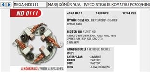 Kömür Yuvası Marş Hino Ym Şanzumanlı Komatsu Pc200 Hıno 00- Nd0111 Caterpıllar Cummıns Isuzu Johndeere Komatsu Sh9103 | Mega Nd0111
