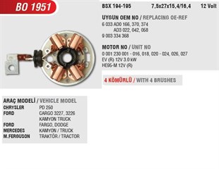 Kömür Yuvası Case Ford Otosan Fıat Iveco Johndeere Traktörkomatsu Mercedes Newholland Same 7.5x27 | Mega Bo1951
