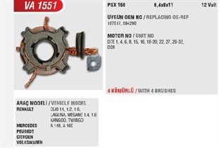Kömür Yuvası Renault Clio 2 1.2-1.6 Laguna-megane 1.4-1.6 Kangoo | Mega Va1551