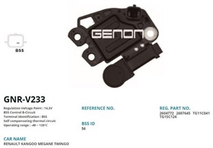 Konjektör 12v Megan Clio Sg12b124 Tekfiş | Genon Gnrv233
