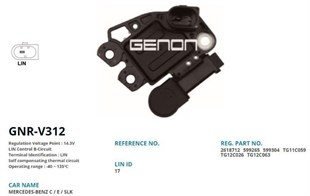 Konjektör 12v Mercedes Benz C Class W204 07-14 E Class C207 10-16 C180 C200 E200 / Mıtsubıshı Colt 1.5 Dı-d / Smart (lın) | Genon Gnrv312