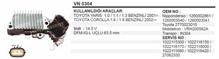 Konjektör 12v Toyota Yaris Corolla--2005-62-ın-304 | Vertex In304