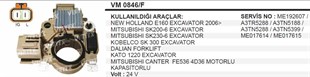 Konjektör 24v Mıtsubıshı Kobelco Excav Fuso Canter Vm846f | Genon Gnrm419