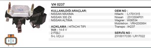 Konjektör Nıssan Altıma Maxıma Mazda Hıtachı Tip | Vertex Vh0237