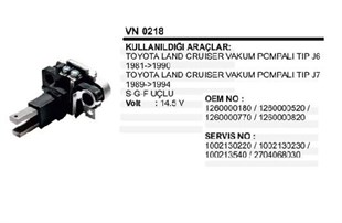 Konjektör 12v Toyota Landcruıser Hino Vakumlu Tip | Ith Verın218