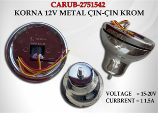 Korna 12v Çın Çın Metal Krom | Carub 2751542