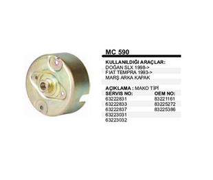 Marş Arka Kapak Dogan Slx Tempra Tipo Aleminyum Kapak Tpsx 83225135 | MAKO 83225135