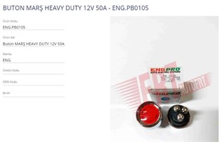 Marş Butonu 12v 50a Kırmızı Başlıklı Sürgülü Kapı Butonu Düğmesi Engpb0105 | Eng Pb0105