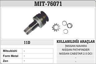 Marş Dişlisi 11diş Mıtsubıshı Nissan Navara Skystar Honda | Ith Mdmıt76071