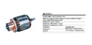 Marş Kollektörü 12v Clio 1.5-53*45x115.30x9- | Ith Im3151