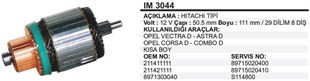 Marş Kollektörü 12v Opel Combo.ym Yanmar 30 45 55 70 Beygir 50.5x111x8 | Ldp Im3044